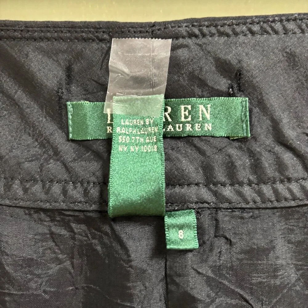 Lauren Ralph Lauren Womens Linen Pencil Skirt Size‎ 8 Button Minimalist Career
